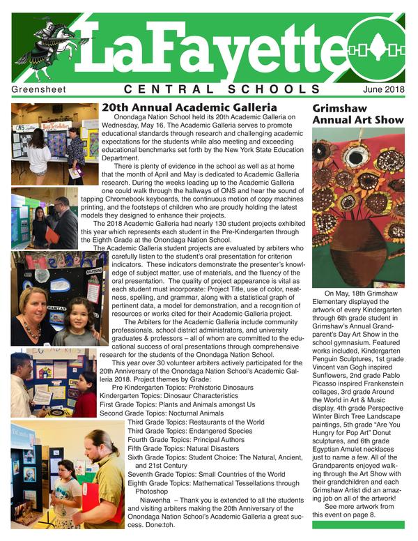 June 2018 Greensheet Newsletter