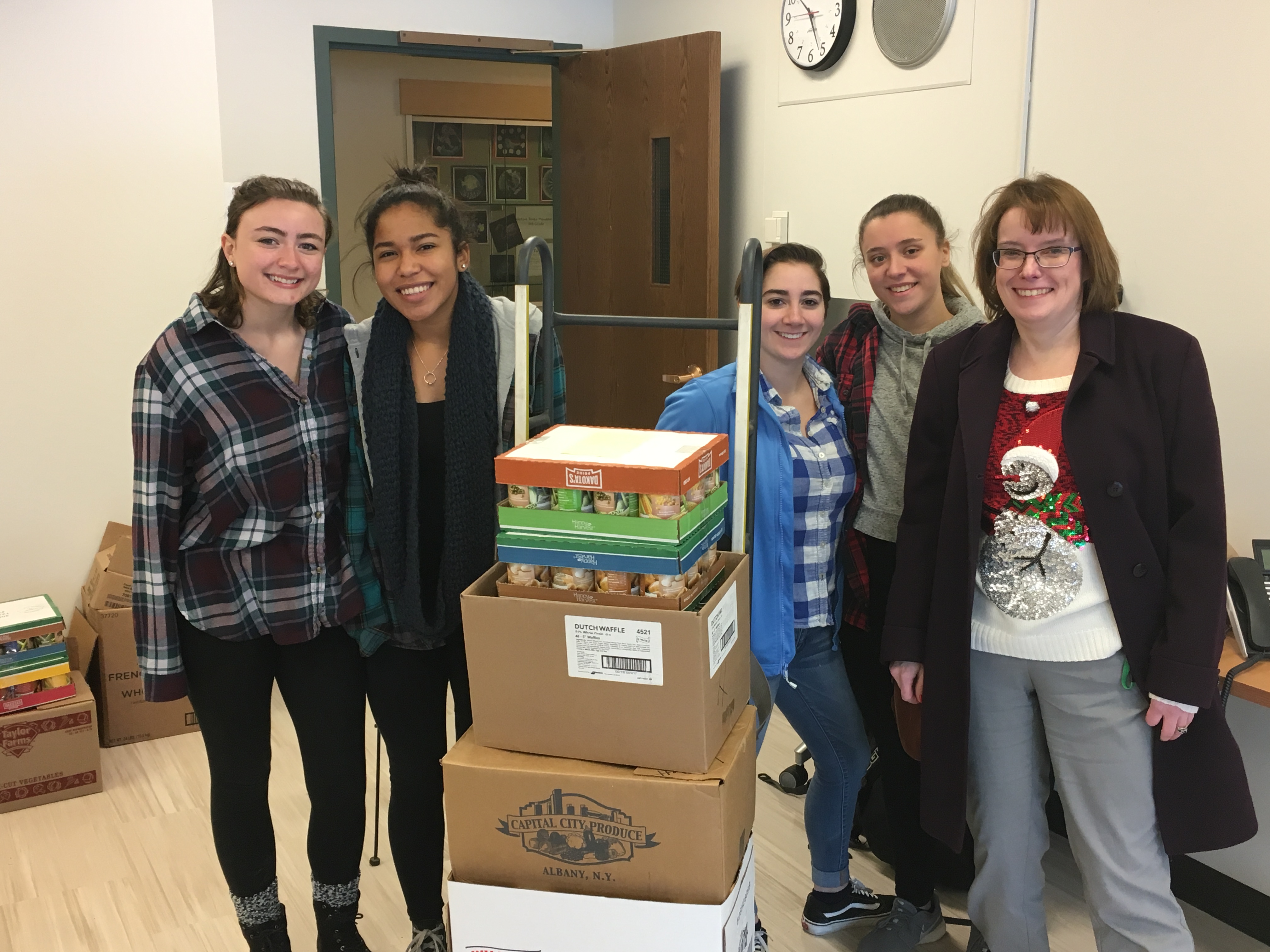 Volunteers get ready to drop off food 