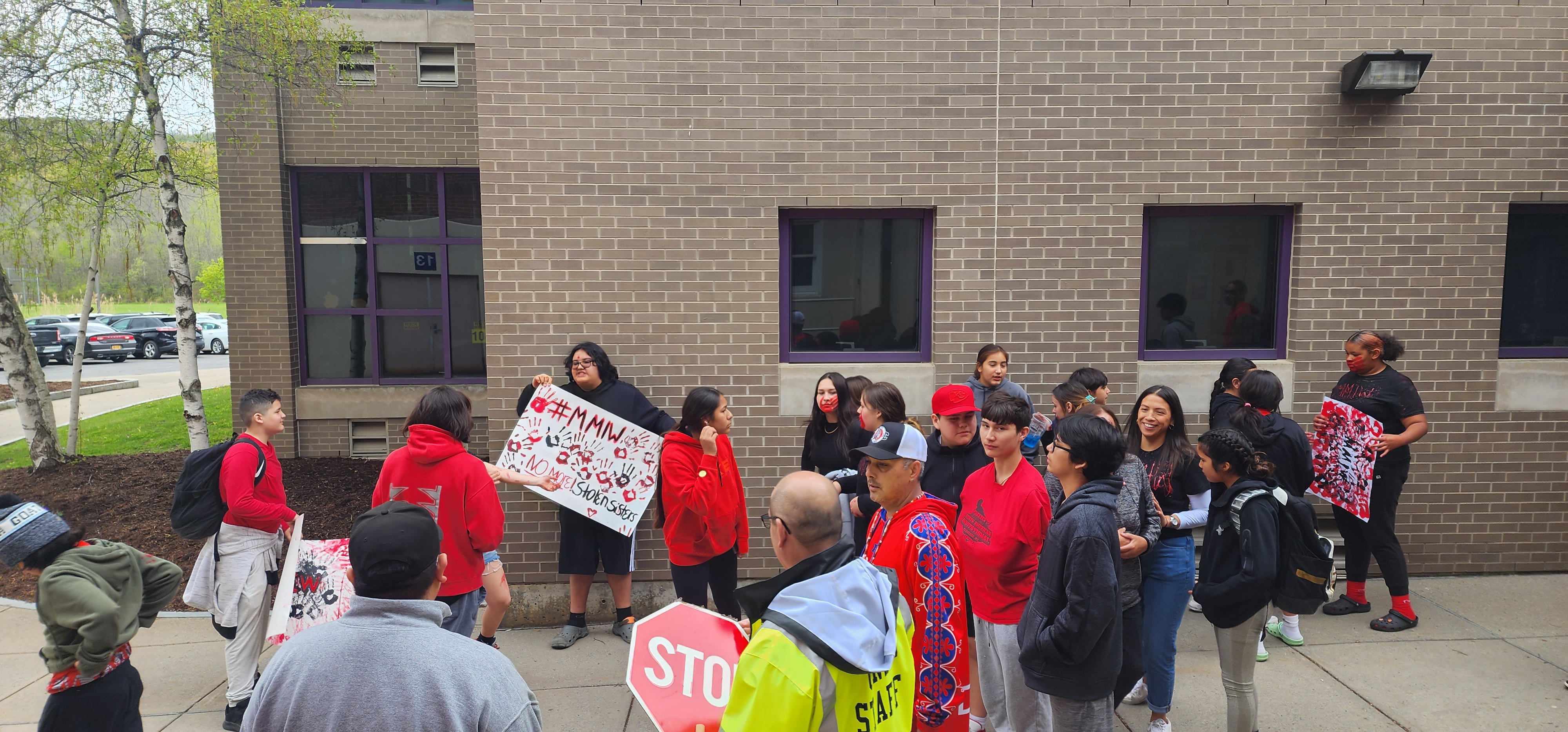 students congregate to discuss issues surrounding mmiw