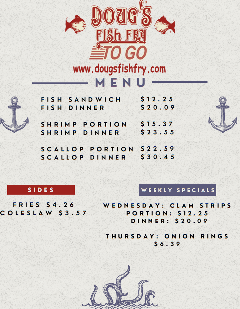 doug's fish fry to go menu